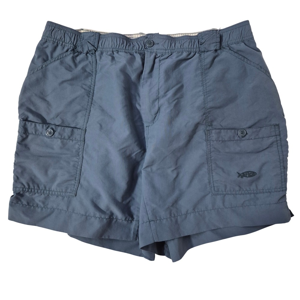 AFTCO Fishing Shorts Mens 38 Blue M01 Original Fishing Shorts Nylon Lightweight